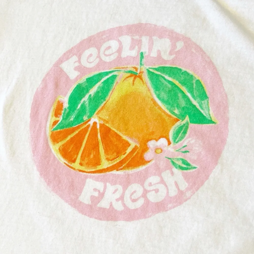 Old Navy White and Orange Short Sleeve Tees